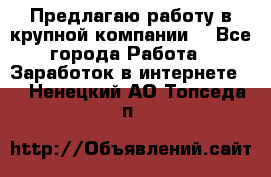 Предлагаю работу в крупной компании  - Все города Работа » Заработок в интернете   . Ненецкий АО,Топседа п.